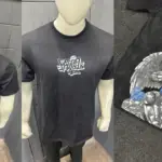 custom tees screen printing ink being cured onto fabric