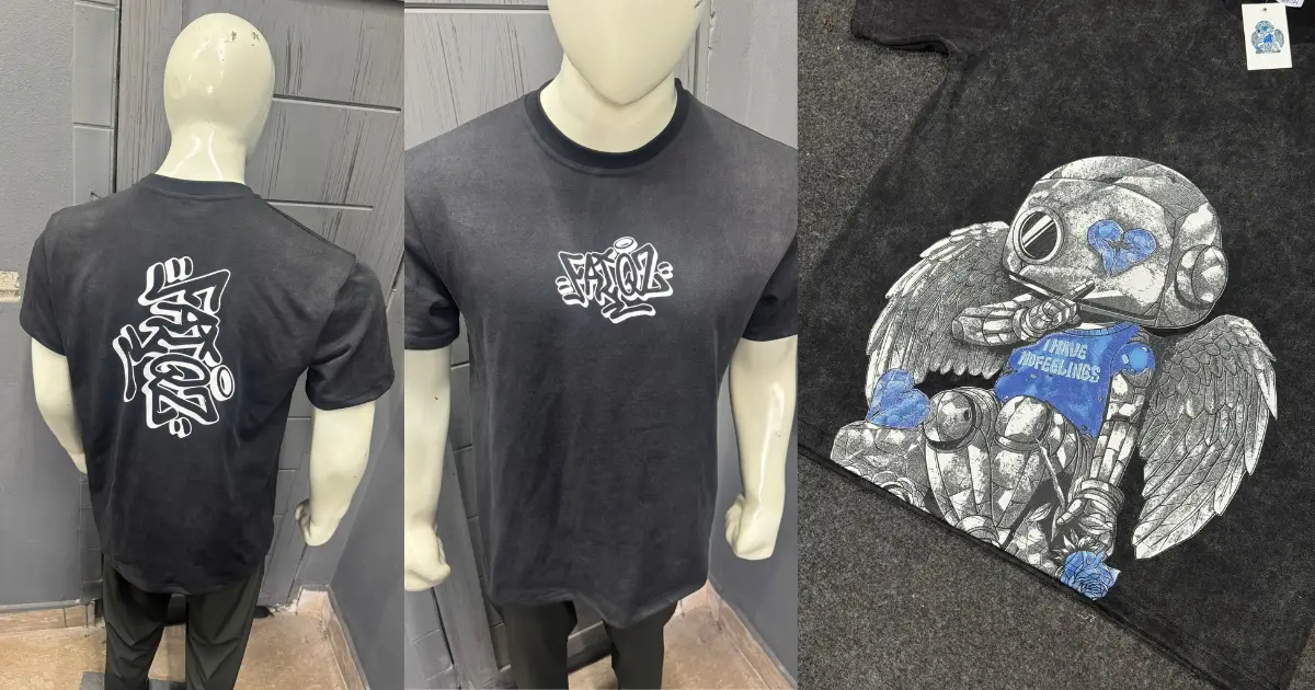 custom tees screen printing ink being cured onto fabric